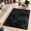 TAPISO Silk Tappeto Salotto, Peloso, Tappeti Moderni Soggiorno, Moderno Tappeto Camera da Letto, Shaggy Tappeti, Morbido e Soffice per la Camera, Antiscivolo Nero Oeko-Tex 120 x 170 cm
