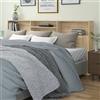 NITCA Testiera Letto con Contenitore in Legno, 4 Compartimenti, Matrimoniale/Singolo, a Libreria, Rovere Sonoma 200x19x103,5 cm