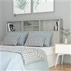 NITCA Testiera Letto in Legno con Contenitore 4 Compartimenti, Libreria per Letto Matrimoniale/Singolo Grigio Cemento 160x19x103,5 cm
