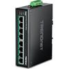 TRENDnet, TI-PE80, Switch industriale a 8 porte Fast Ethernet PoE+ su guida DIN, switch di rete IP30 non gestito, budget di potenza PoE da 200 W