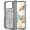 GIOPUEY Cover Magnetica per Google Pixel 10 PRO Fold， Compatibile con MagSafe， PC+TPU Finitura Antiurto Protettiva Cellulare Custodia - Grey