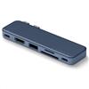 SATECHI Snap Hub USB C 6 in 2 per MacBook Neo, Ricarica 45W, Indaco | Progettato per MacBook Neo con doppio connettore integrato, 4K@60Hz, lettori SD/microSD, USB-A e USB-C 5Gbps