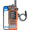 Radtel RT-950 PRO Radio amatoriale GPS/APRS, walkie-talkie da 10 W, radio bidirezionale portatile a lungo raggio, programmazione tramite app Bluetooth, arancione (con cavo di programmazione)