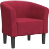 vidaXL Poltrona Cabriolet Rosso Vino in Velluto