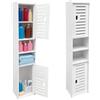 Chiluxendo Bianco Mobiletto Bagno, Colonna Bagno con Ante e Ripiani Aperti, Armadietto Bagno e Stretto, Mobile Autoportante Impermeabile, Armadietto da Terra per Bagno Cucina e Soggiorno(20x18x97cm)