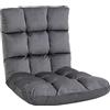 HOMCOM Poltrona da Terra Reclinabile 180° in Velluto, 55x71x53.5cm Grigio