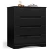 Bealife Cassettiera 4 Cassetti, Comò Camera da Letto Moderno, Mobile Contenitore per Soggiorno, Legno, 82x41x71 cm (Nero)