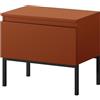 Selsey Comodino Per Camera Da Letto Con Cassetto 43 x 49 cm Comodino Da Notte Con Gambe Nere Per Soggiorno Camera Ufficio Mattone Bemmi