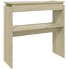 vidaXL Tavolino Consolle Rovere Sonoma 80x30x80cm in Legno Multistrato