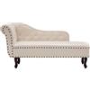 vidaXL Chaise Lounge - Sedia reclinabile in pelle sintetica, colore: bianco panna
