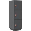 vidaXL Hoge kast 34x40x108,5 cm massief grenenhout grijs