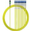 Elfcam - Cavo in fibra ottica da MPO/APC a LC/UPC 16 fibre 15M monomodale tipo B - 3,0mm LSZH OS2 9/125 ŠÌm senza pin, compatibile con 40G/100G/200G/400G/800G/1.6T