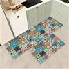 JEFFEL Set di 2 tappetini da cucina antiscivolo, lavabili, anti-affaticamento, per cucina, decorazione per la casa, ufficio, scrivania in piedi (E, 40x60+40x120cm)