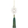 Decorazione Natalizia Pendente Asole Diamanti con Nappa H21 cm Verde - EDG Enzo De Gasperi