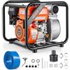 VEVOR Pompa Acqua a Benzina, Motopompa per Irrigazione Prato Laghetti Piscina Giardino 59960 L/H, Trasferimento Acqua 7 CV, Pompa Acqua con Motore a Benzina Tubo 7,6m Dimensioni Porta 76,2 mm