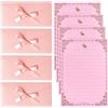 CHROMACRAFT 4 Buste Rosa, 4 Fogli Di Cancelleria Con Motivo Coniglio, Buste Regalo Con Fiocchi, Graziose Buste Per Biglietti D'Auguri, Adatte Per Inviti, Biglietti D'Auguri, Carte Regalo