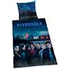 Herding RIVERDALE Set di Biancheria da Letto Reversibile, Federa 80 x 80 cm, Copripiumino 135 x 200 cm, Cotone Renforcé, Multicolore