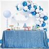 B-COOL Tovaglia per baby shower, 228 x 332 cm, con paillettes, con lustrini, colore blu brillante, decorazione per matrimoni e feste a tema sirena