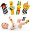Joyvity Giochi Montessori 6 9 12 Mesi Baby Rattle, 4 Pack Neonato Sonagli Calzini da Polso a Sonaglio per Bambini, Sonagli sensoriali, Giocattoli Soffici - 0-6 Mesi