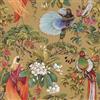 VEELIKE Carta da Parati Fiori Giallo Ocra Orientale Carta da Parati Adesiva Muro Floreale v Ucellini Cinese 44,5 cm x 300 cm Fotomurale da Parete Camera da Letto Bagno Adesivo per Mobili Rimovibile