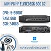 Hp EliteDesk 800 G2 Mini PC Cpu i5-6500T Ram 8Gb DDR4 SSD 240Gb Win11Pro