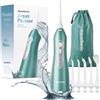 AquaSonic Water Flosser - Cordless Rechargeable Water Flossers for Teeth Cleaning - Waterproof Aqua Flosser, Portable Oral Irrigator for Dental Cleaning with 5 Jet Tips - Braces Home Travel