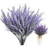 Generic Fiori di lavanda artificiali, decorazione con di lavanda finta, fiori artificiali floccati di lavanda, piante finte centrotavola da tavolo, decorazioni per interni ed esterni, finestre