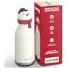 asobu Bestie - Borraccia isolata in acciaio inox, con morbida testa di animale rimovibile, per bambini e ragazzi, con cannuccia flessibile riutilizzabile, 473,6 ml, colore: neve