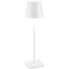 Zafferano, Poldina Pro, Lampada da Tavolo Ricaricabile e Senza Fili con Controllo Touch, Utilizzabile anche come Lampada da Esterni, Dimmer, 2200-3000 K, Altezza 38 cm, Colore Bianco