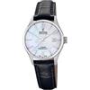 Festina Swiss Made Orologio Donna Analogico in Pelle Nero | Movimento al Quarzo, Vetro Zaffiro, Impermeabile 10 ATM e Calendario F20009/7, Classic Leather