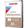 Toshiba 8.9cm (3.5) 16tb Sata3 Nas N300 7200rpm Intern Bulk (mn11aca16ts)