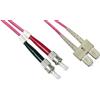 LINK LKSCST4510 - Cavo Fibra Ottica SC-ST Multimode Duplex OM4 50/125 µm - Lunghezza 10 Metri, Connessione Alta Velocità per Reti Fiber
