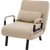 ML DESIGN modern living ML-Design Poltrona Divano Letto Singolo con Funzione 3 in 1, Poltrona Pieghevole e Schienale Regolabile, Sedia Richiudibile per Ospiti, Ufficio, Struttura in Acciaio e Ciniglia, Salvaspazio, Marrone
