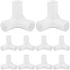NUOBESTY Connettori per asta a 3 vie per armadio/guardaroba, 10 pezzi in plastica ispessita, diametro interno 13 mm, accessori per scarpiera e armadio portatile, unione resistente