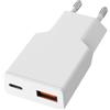 VALUE Caricatore USB con spina europea, 2 porte tipo A+C, 20 W
