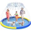 CACSPS Tappetino antiscivolo per bambini e cani, 221 cm, per bambini e cani, per l'estate, giochi d'acqua all'aperto, extra large, per bambini, ragazzi e ragazze o cani da compagnia (blu e giallo)