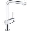 Grohe Minta Rubinetto Miscelatore Monoforo per Lavello Cucina Con Doccetta Estraibile Cromo - 32168000