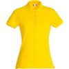 Clique - Polo maglietta a mezza manica t-shirt da donna Basic Polo Ladies slim fit con bottoni in cotone primavera/estate in diversi colori e taglie (giallo limone M)
