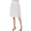 BEAUTELICATE Sottogonna Donna 100% Cotone Lunga Corto Mezza Gonna Sottoveste a Gonna Antistatico Vita Elastica Lingerie (Avorio - 60cm, M)