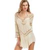 Jinsha Costume da Bagno da Donna con Gonna da Spiaggia all'Uncinetto, Top Bikini Poncho in Maglia Bikini Estivo Mimetico