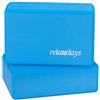 Relaxdays Blocchi per Yoga Set da 2, Mattoncini per Esercizi, Antiscivolo Unisex Adulto, Blu, HxLxP: 8 x 23 x 15 cm