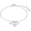 s.Oliver Bracciale in Argento 925 per bambine, con zirconi sintetici, 14+2 cm, bianco, croce, Fornito in confezione regalo