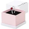 PANDORA Timeless Anello con cuore in argento Sterling con cristallo rosso ciliegia Jubilee e zirconi cubici trasparenti, 56