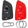 Click&Fit - Confezione da 2 cover in silicone per portachiavi compatibili con BMW Serie 2008-2020: 1 2 3 4 5 6 7, 2010-2022 X1 X2 X3 X4 X5 X6 - Custodia in gomma per chiave telecomando auto a 3