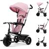 kk Kinderkraft Kinderkraft FREEWAY 2, Triciclo Evolutivo per Bambini, Seduta Girevole a 360°, Pedali Liberi, Cintura a 3 Punti, Freno Centrale, 9 Mesi-5 Anni, Rosa