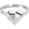 Purelei Geometrix Heart Ring da donna - Moderno anello a forma di cuore in acciaio inox impermeabile - Anello da donna regolabile (52-55) in oro/argento - Gioielli con significato