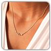 Generic Collana di iniziali personalizzate con catena della curva argento sterling 925 piccolo intrecciato Two Letters gioiello delicato nome ciondolo Delicate Collana personalizzata fatto