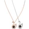 Handmade Cigno Forma Foto Proiezione Collana argento sterling 925 Personalizzato Collana Ciondolo Memoria per la sua mamma San Valentino fatto a mano