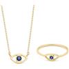 Handmade Blue Evil Eye anello argento sterling 925 minimalista Anello di protezione semplice blu Evil Eye Collana laurea delicato fatto a mano personalizzato Festa della mamma