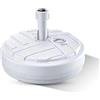 GARDENIX Base per ombrellone, Rotondo, Bianco, in plastica, riempibile con Sabbia, Acqua, Ghiaia in Giardino, Spiaggia, terrazzo, portaombrelli, Supporto per ombrellone